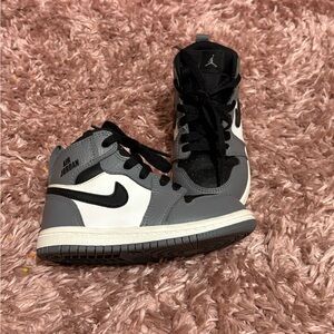 Jordan Kids' Black and Gray High-Top Sneakers